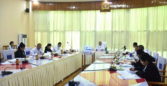 စီမံကိန်းနှင့် ဘဏ္ဍာရေးဝန်ကြီးဌာန၊ ပင်စင်ဦးစီးဌာန၏ လုပ်ငန်းဆောင်ရွက်မှုအခြေအနေ ရှင်းလင်း တင်ပြသည့် အစည်းအဝေးကျင်းပခြင်း