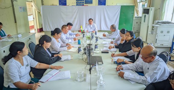 စီမံကိန်းနှင့် ဘဏ္ဍာရေးဝန်ကြီးဌာန၊ ပင်စင်ဦးစီးဌာန(ရုံးချုပ်)နှင့် ပြည်ထောင်စုနယ်မြေ၊ တိုင်းဒေသကြီး/ပြည်နယ်ဦးစီးမှူးရုံးများ၏ (4/၂၀၂၅) ကြိမ်မြောက် လုပ်ငန်းညှိနှိုင်း အစည်းအဝေး ကျင်းပခြင်း